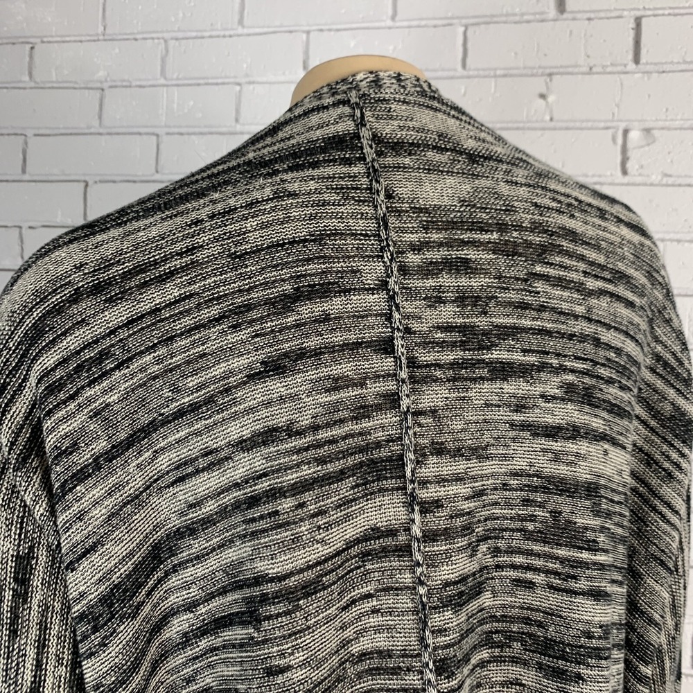 Eileen Fisher Linen Open Front Shawl Collar Black White Cardigan Quiet Luxury XL - Picture 7 of 11